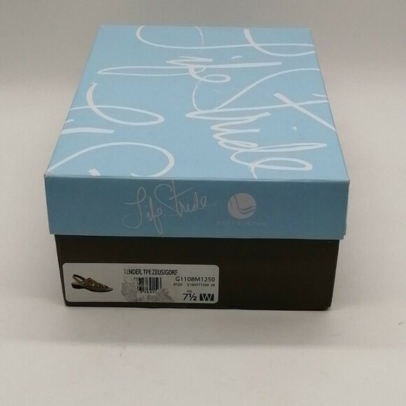 Life Stride Womens Wedge Heel Ankle Strap Sandal Cushioned Taupe‎ Sz 7.5 W NEW - Picture 10 of 10